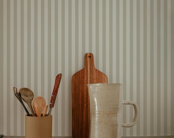 Anne Stripe Wallpaper. Removable Peel and Stick Wallpaper and Traditional Wallpaper Options. Accent Wall. Multiple Colour Options Available.