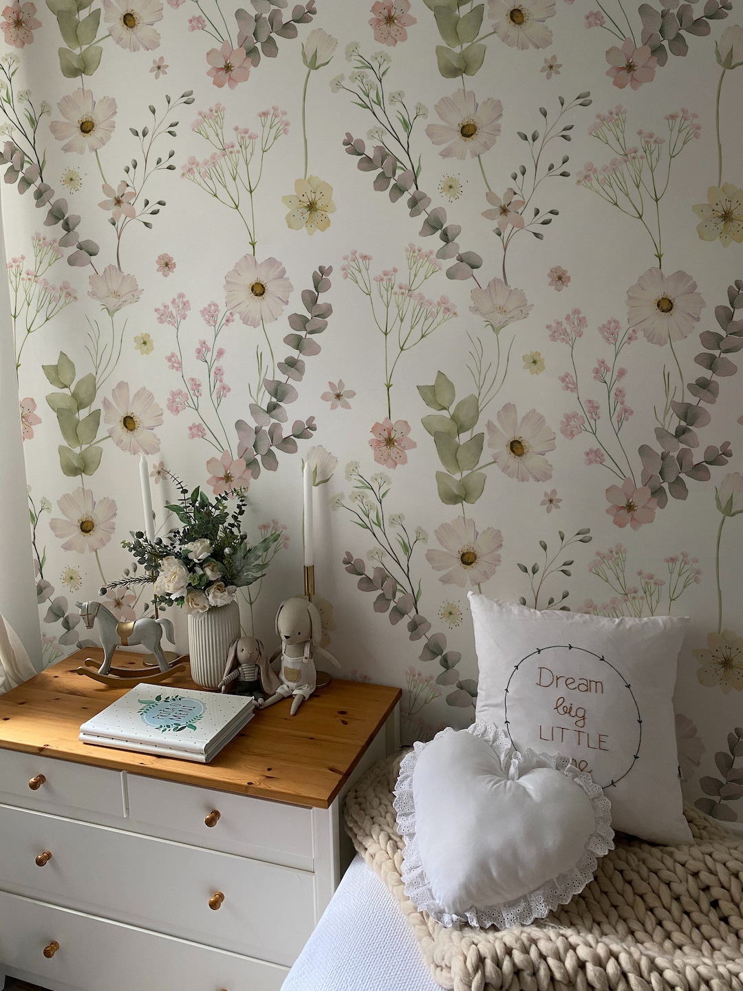 Nursery Floral Wallpaper. Removable Peel + Stick and Traditional ...