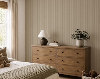 Classic Striped Wallpaper - 6.25". Peel and Stick Wallpaper. Removable. Accent Wall. Many Colours Available. *