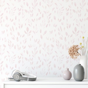 Delicate Blush Watercolor Wallpaper. Peel and Stick or Traditional Wallpaper Options. Removable. Multiple Colors Available. NURSERY. 25 INCH