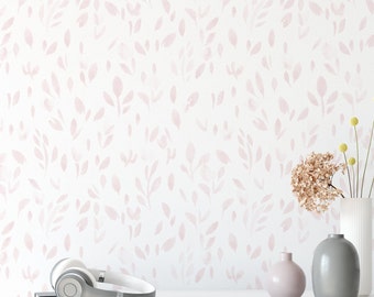 Delicate Blush Watercolor Wallpaper. Peel and Stick or Traditional Wallpaper Options. Removable. Multiple Colors Available. NURSERY. 25 INCH