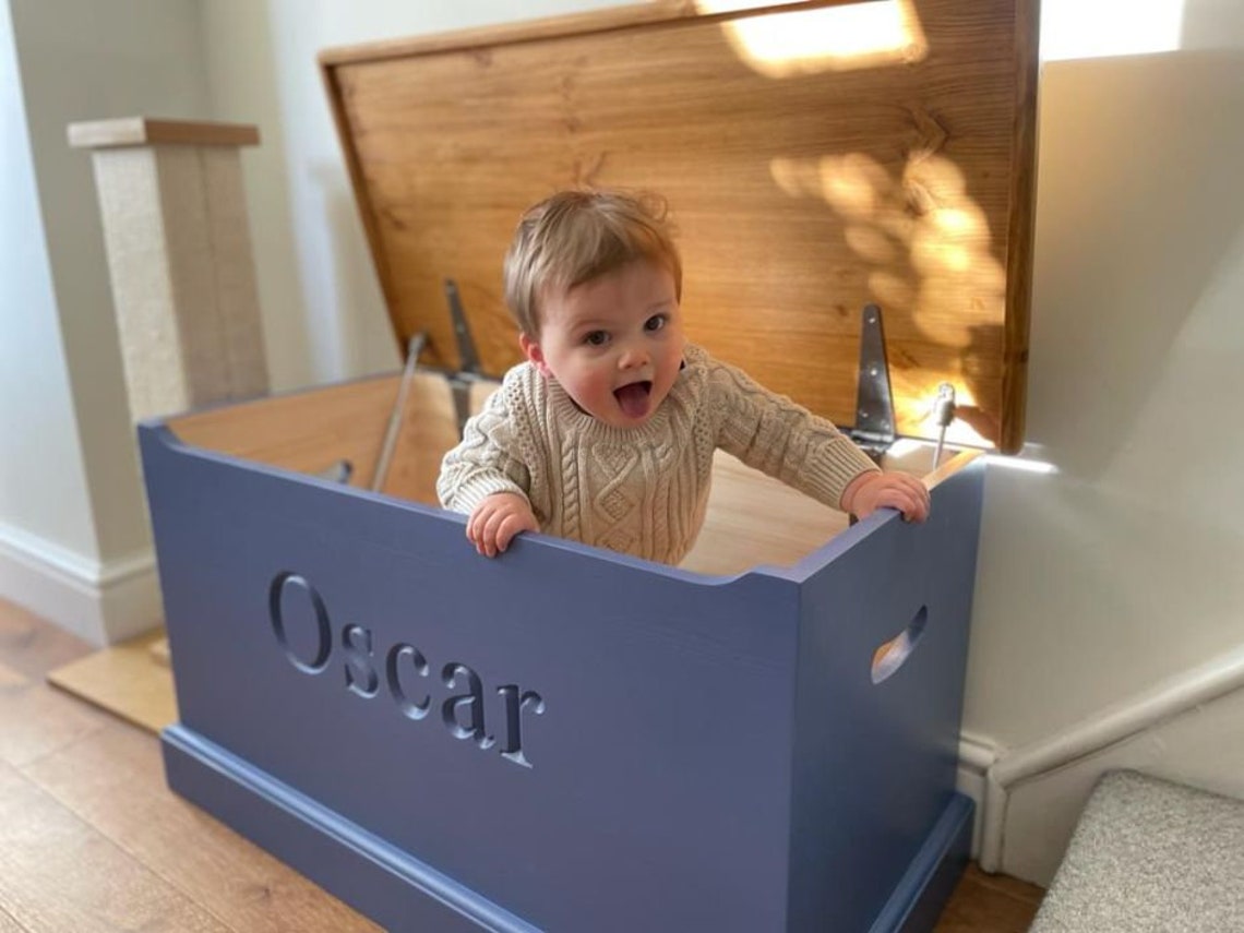 Handmade Personalised Solid Wood Toy Box With Soft Closing Etsy UK