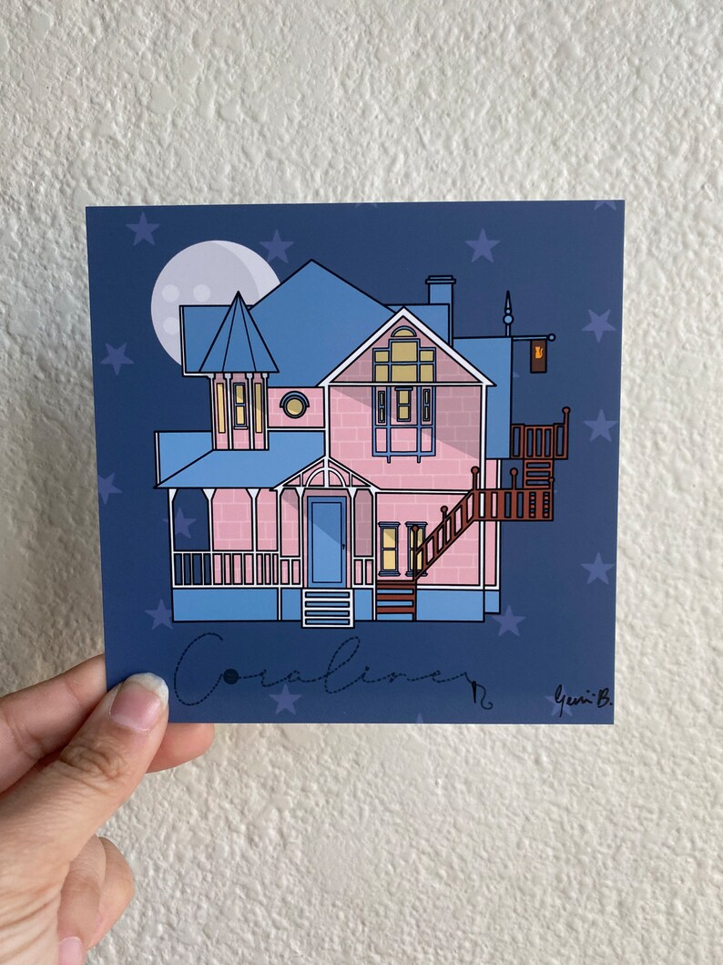 Coraline Coraline House Art Print the Pink Palace Etsy