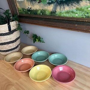 Vintage Metlox Colorstax Bowls: Set of 7 Small Hand-Crafted California Bowls (5.5&quot;)