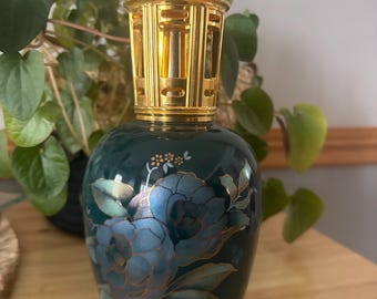 Lampe Berger JARS アロマポット廃盤ヴィンテージ　ネイビー Vintage Green Lampe Berger Limoges From France Artoria Floral - Etsy