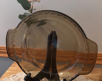 Vintage Lovenware Deep Dish Pie Dish Amber Brown USA