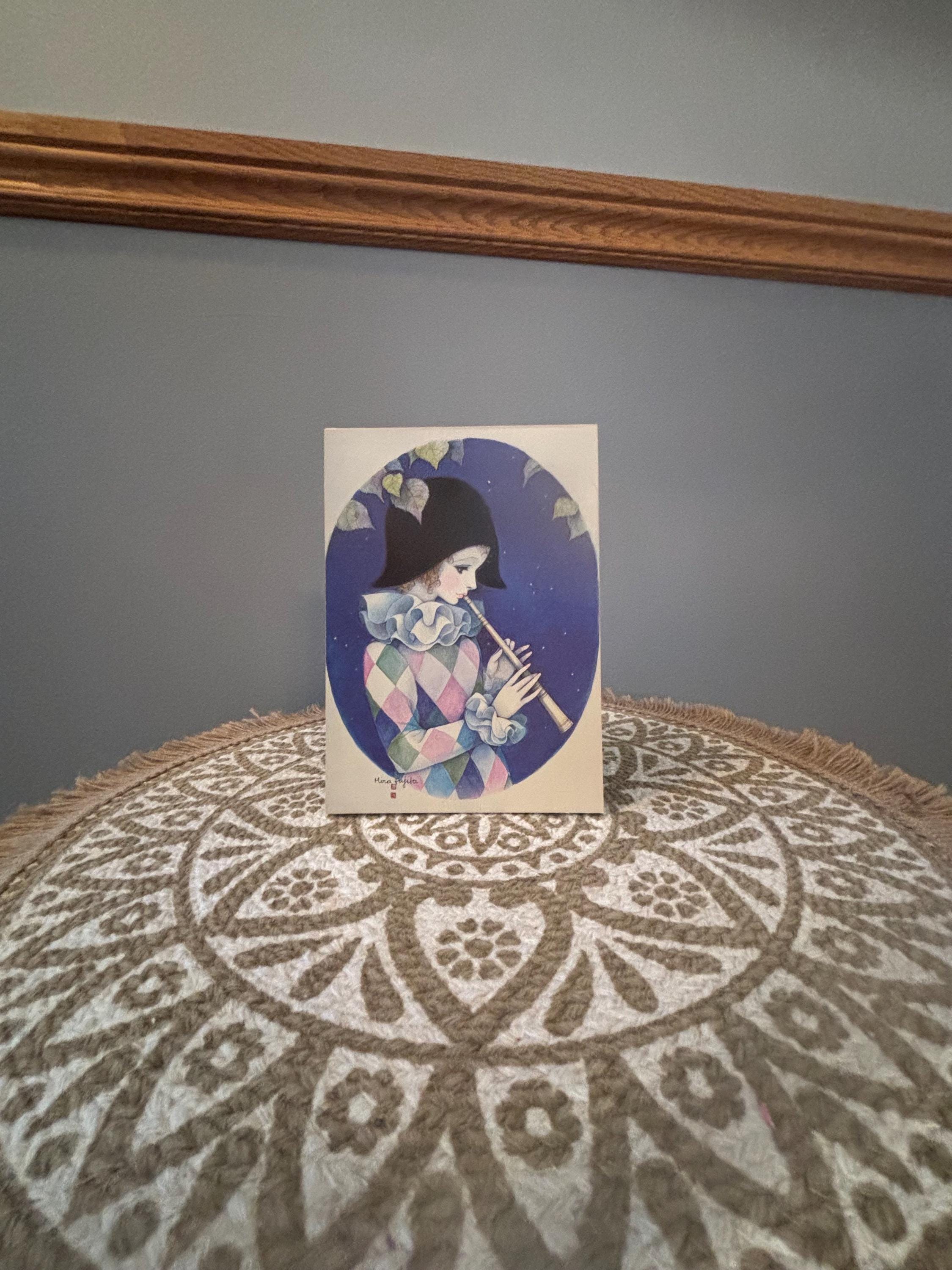 Vintage Pierrot Love Sad Clown Notepad Mira Fujita 1980s Harlequin
