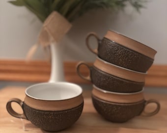 Zestaw 4 zabytkowych filiżanek do herbaty Denby Cotswold