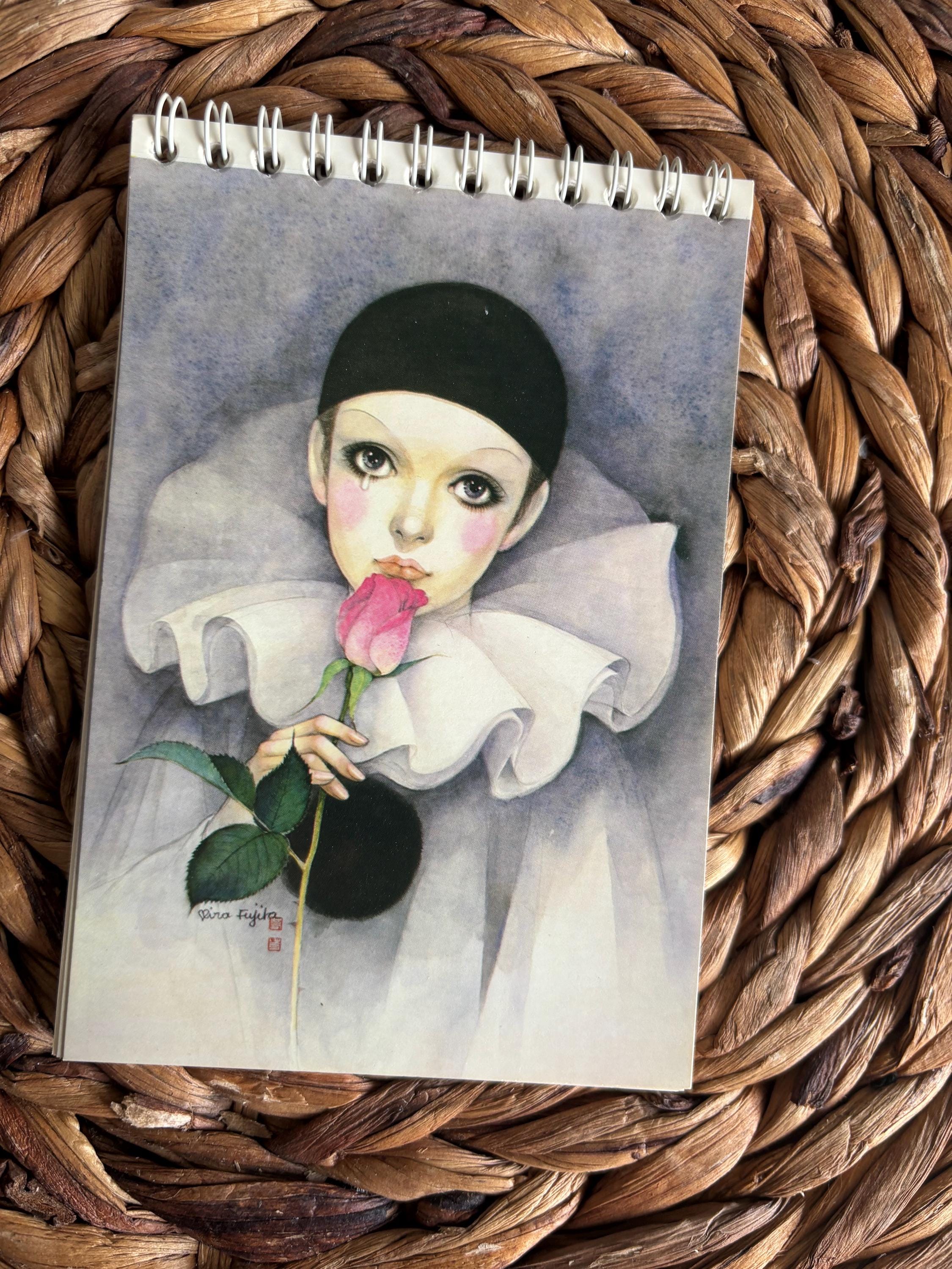 Miroir Vintage Mira Fujita – Pierrot à La Rose – Made In Italy – Années 70