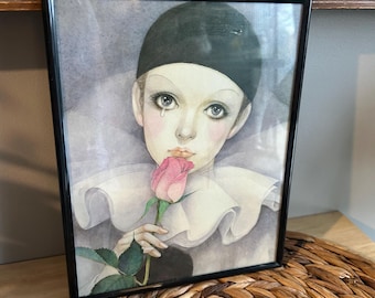 Signed Mira Fujita 3D Pierrot Prints - Framed Offset Lithographs