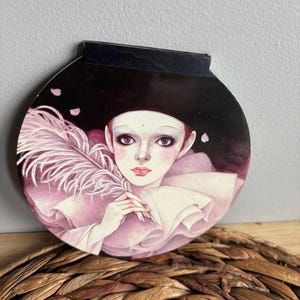 Vintage Pierrot Love Round Notepad Mira Fujita 1980s Sad Clown Harlequin Michel Oks