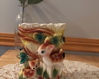 Vintage Bambi Dawn Deer Planter Mid-Century Kitsch Japan