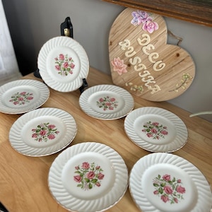 Royal Wessex Swinnertons Ironstone fabriqué en Angleterre vintage lot de 7 assiettes de 6,3 pouces