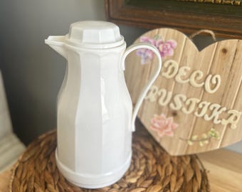Vintage white insulated pitcher for coffee or tea