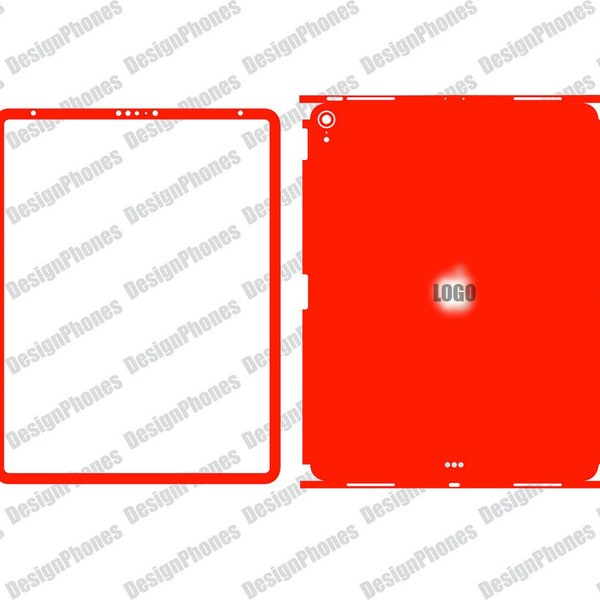 Apple iPad Pro 12.9 (2018) skin cut Template File for vinyl cutting (Vector Template) SVG