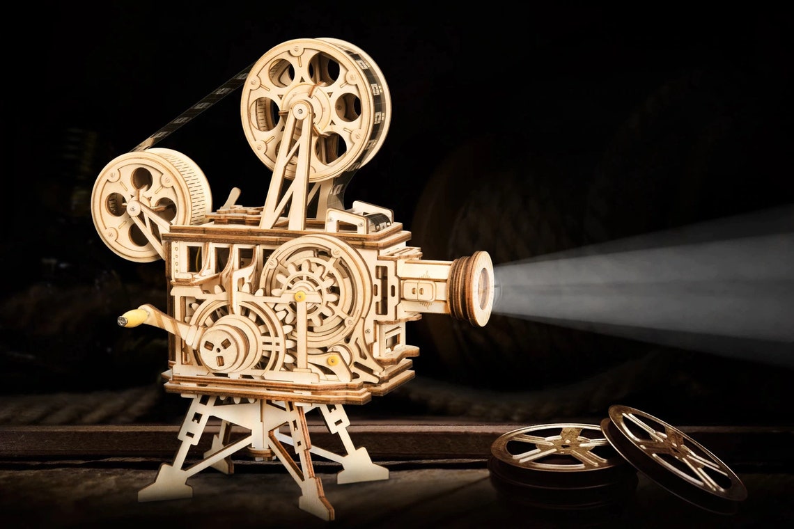 Projector Wood Puzzle Laser Cut 3D Wooden Mechanical Toys Etsy