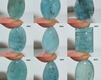 4mm To 10mm Cabochons Wholesale Aquamarine SKU-RCL6 20pcs Natural Aquamarine Faceted Cabochon Fancy Mixed Shape