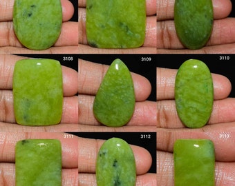 Nice Luster 6487 Beautiful Green Cabochons Green Serpentine Cab Oval 8x6mm Approximately 20 Carat Perfect For Jewelry Making