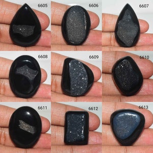 Rare Quality Natural Black agate Sugar Druzy cabochon, Black agate Gemstone, Black agate jewelry, Black agate, Multi Jewelry Making Stone,