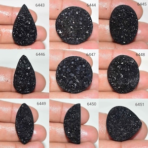 Dazzling Top Grade Black Agate Sugar Druzy cabochon, Black agate Gemstone, Black agate jewelry, Black agate, Multi Jewelry Making Stone,