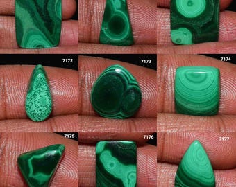 Wanderfull 100% Natural Malaquita Cabujón, Malaquita Piedra Preciosa, Malaquita Cabujón Precio Bajo, Malaquita, Joyería Piedra Malaquita,