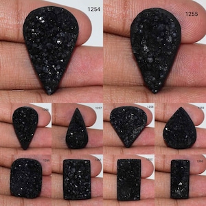 Attractive Designer Black Agate Sugar Druzy cabochon, Black agate Gemstone, Black agate jewelry, Black agate, Multi Jewelry Making Stone,