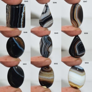 Marvelous Banded Agate Gemstone, Natural Banded Agate Cabochon, Banded Agate Jewelry, Banded Agate, Black onyx, In Low price Agate Cabochon,