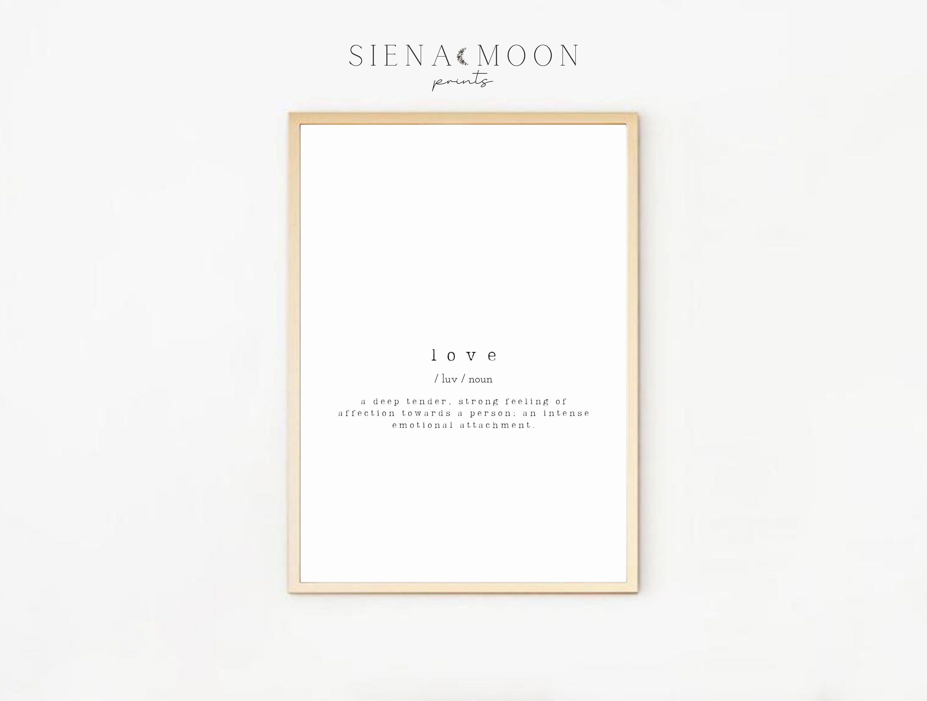 Love Definition Quote Print Friend Gift Wall Art Home Decor Etsy