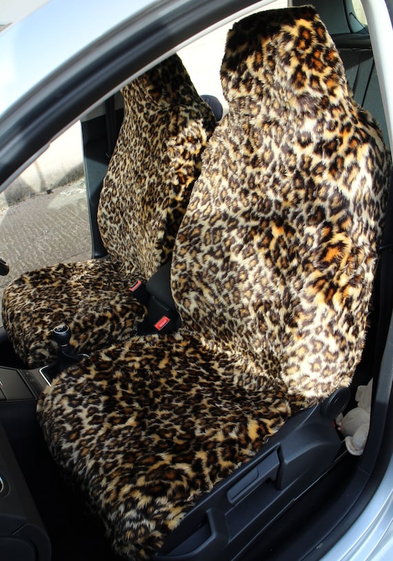 Hong Kong de ober moed Voorste paar luipaardprint faux bont harige autostoelhoezen - Etsy Nederland