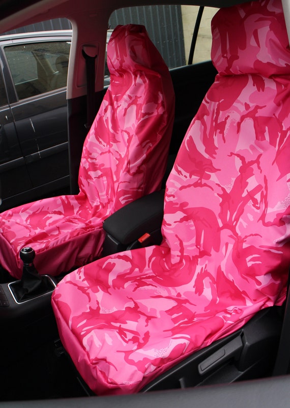 Front Paar Rosa Camo Camouflage Wasserdichte Auto Sitzbezüge Protektoren  Passt für die meisten Autos & Vans - .de