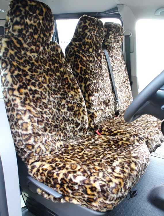 Leopard Kunstpelz Furry Van Sitzbezüge Einzel & Doppelt Passend für die  meisten Vans - .de