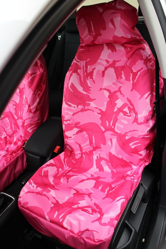 Front Paar Rosa Camo Camouflage Wasserdichte Auto Sitzbezüge Protektoren  Passt für die meisten Autos & Vans - .de