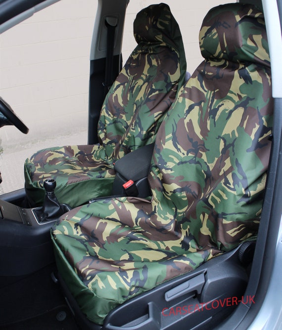 Front Paar Grau Camo Camouflage Wasserdichte Auto Sitzbezüge Protektoren  Passt für die meisten Autos & Vans - .de