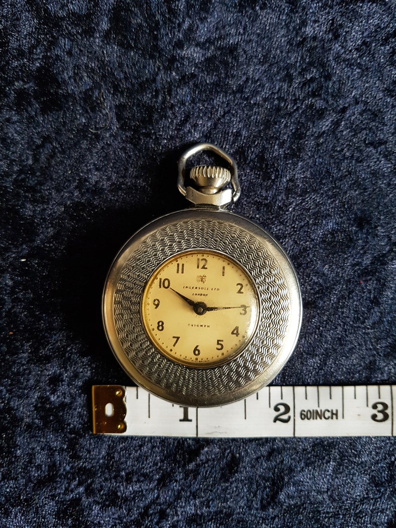 Vintage Ingersoll Triumph Half Hunter Style Pocket Watch Etsy