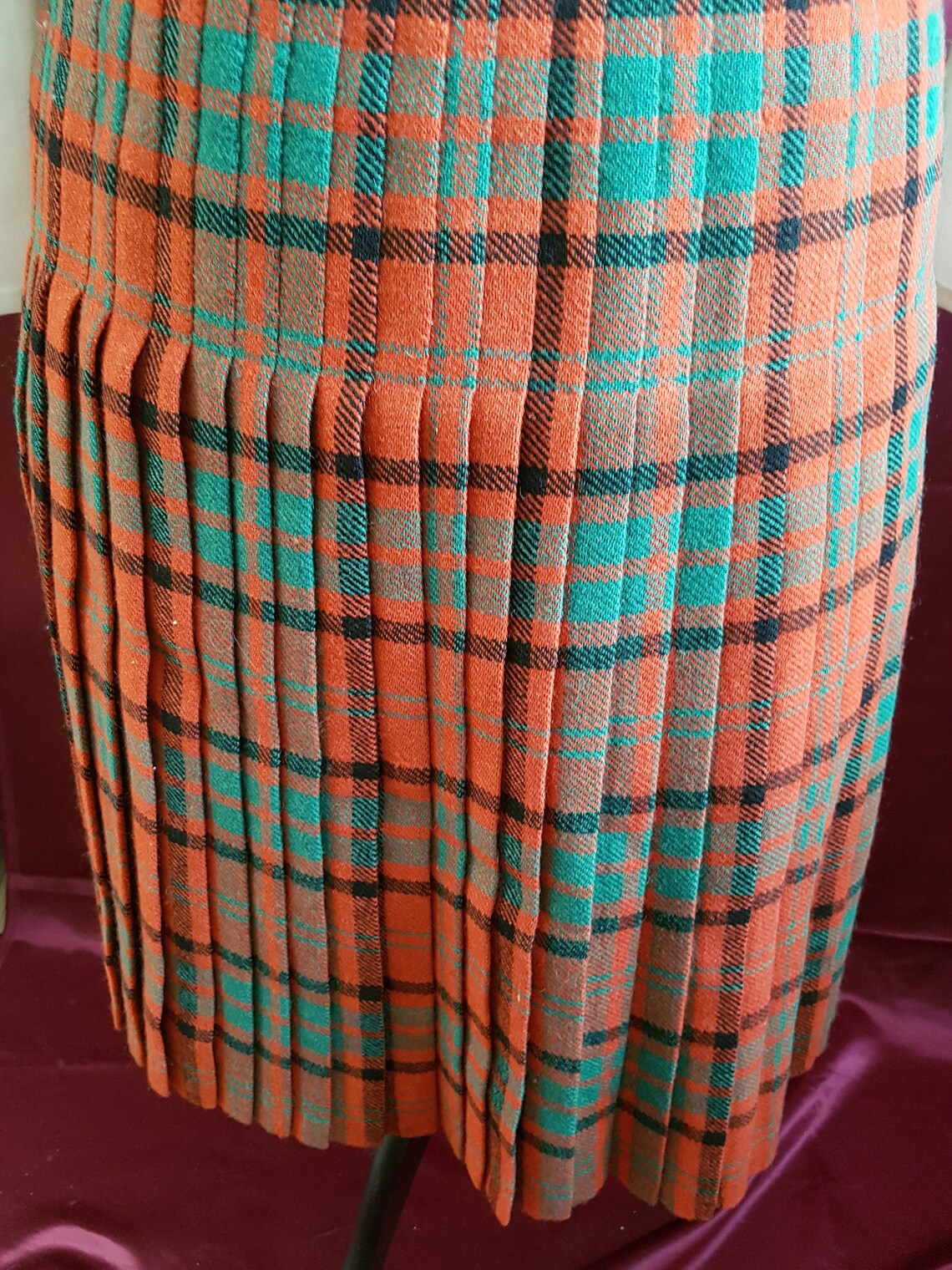 Vintage Woollen Tartan Kilt. Maxwell Etsy