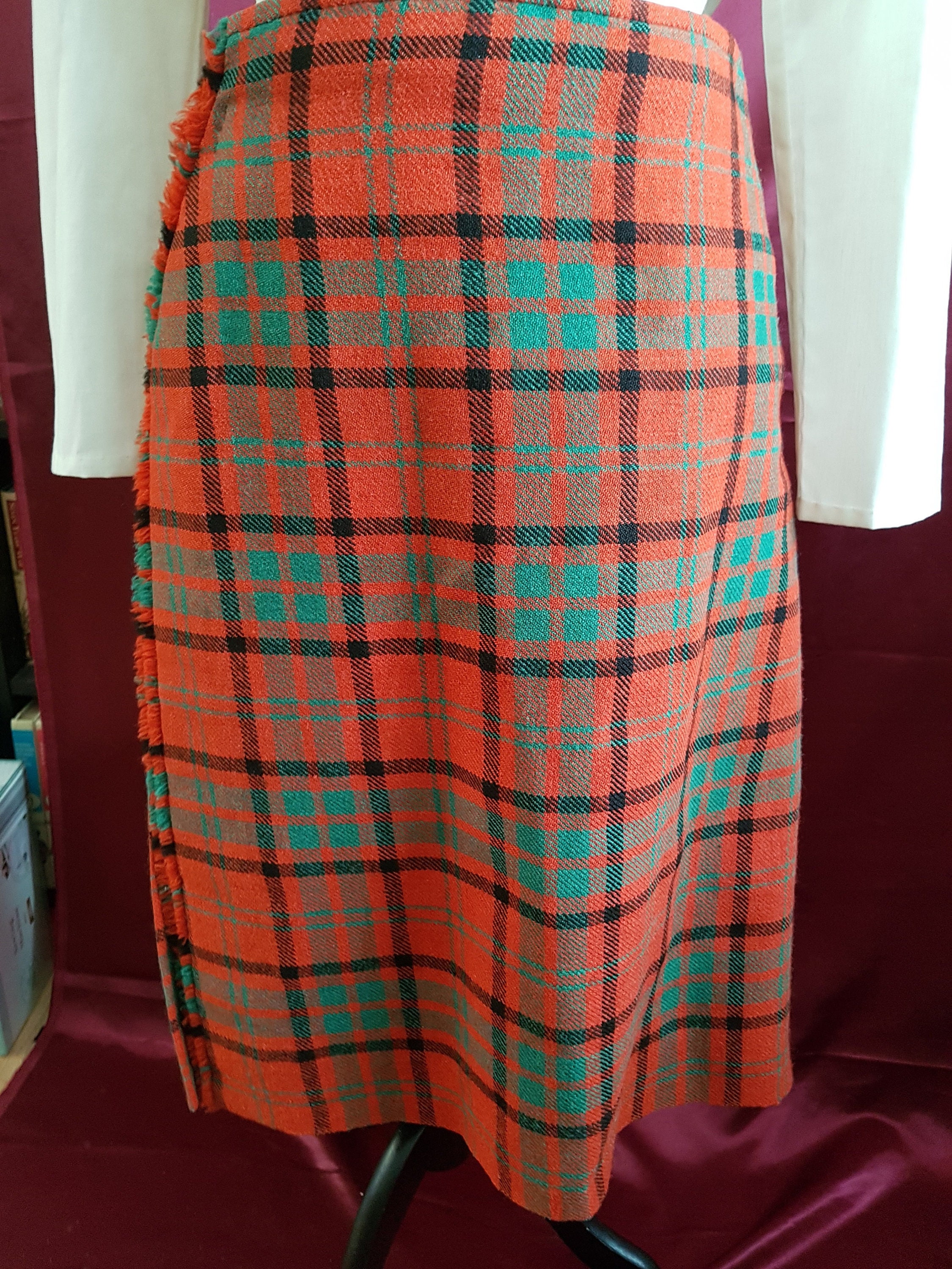 Vintage Woollen Tartan Kilt. Maxwell Etsy