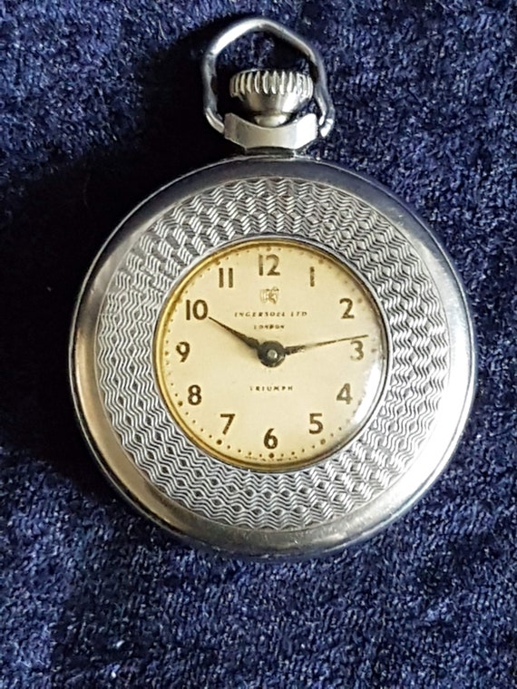 Vintage Ingersoll Triumph Half Hunter Style Pocket Watch Etsy