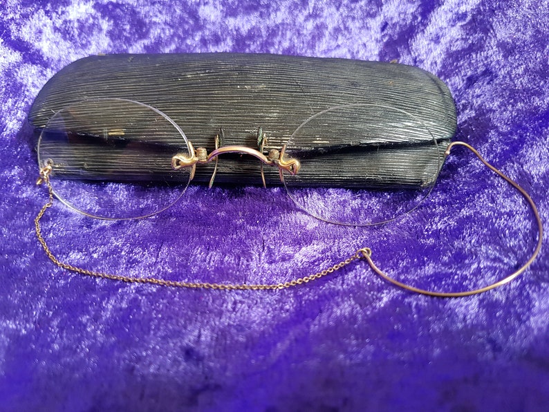 Antique Vintage Rolled Gold Frameless Pince Nez