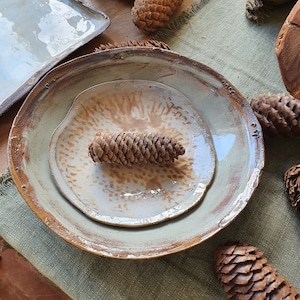 Plate diameter approx. 15 cm, tealight holder, unique, handmade
