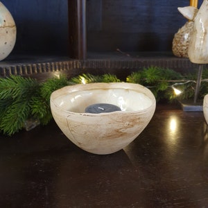 Candlestick, lantern approx. 14 -15 cm x 7 cm (D x H), number 3, handmade, unique, frost-proof, Advent, Christmas
