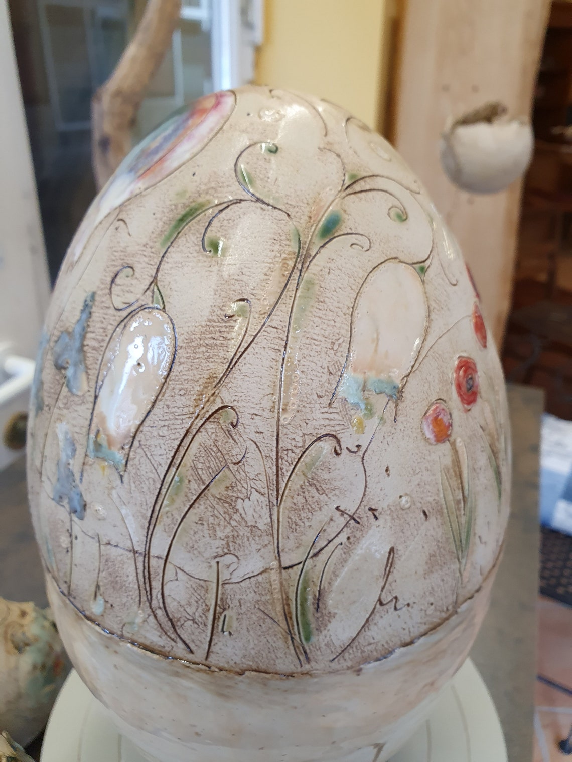 Ceramic egg unique handmade Easter egg decoration Etsy