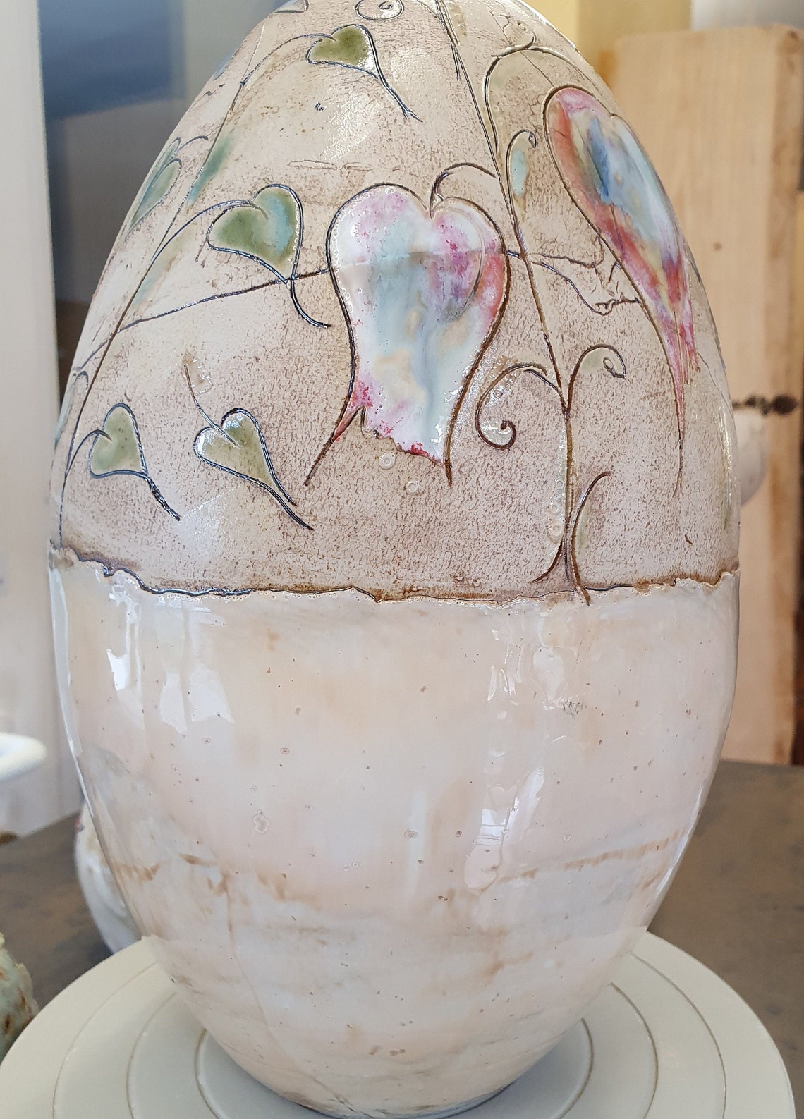 Ceramic egg unique handmade Easter egg decoration Etsy