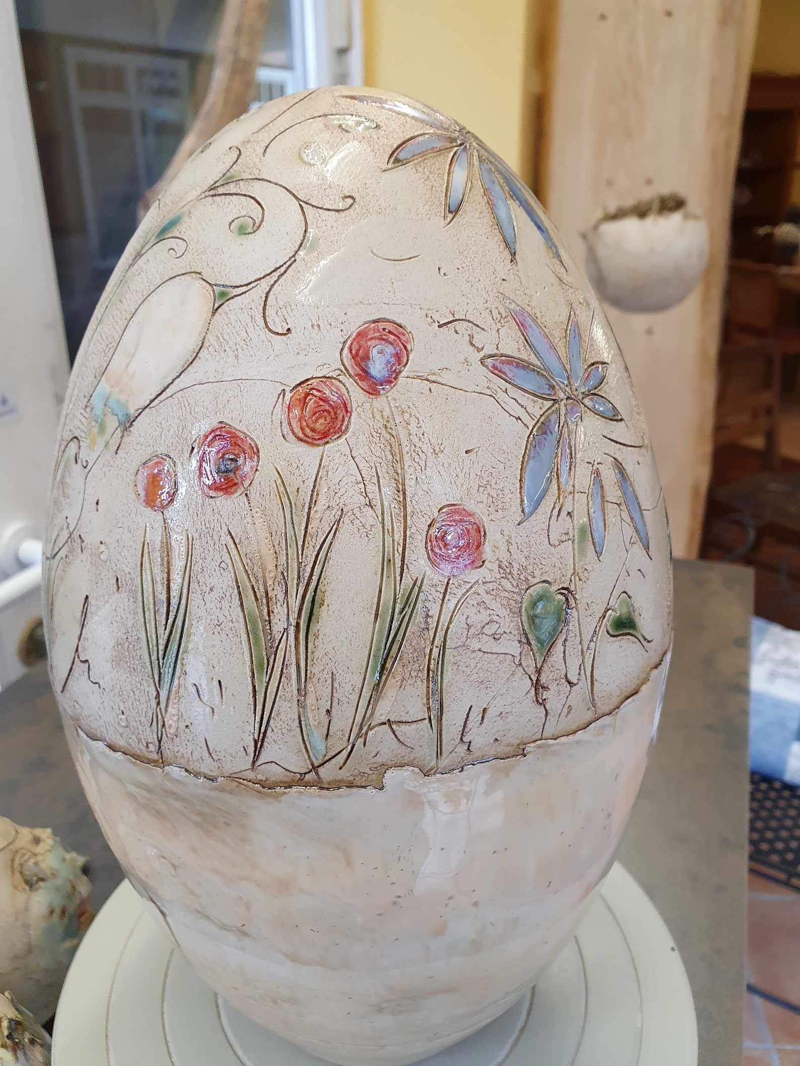 Ceramic egg unique handmade Easter egg decoration Etsy