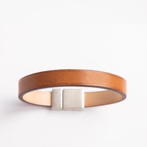 Plain camel leather strap for men and women, tailor-made. Genuine leather, cow, cow, cattle, pork. Unique gift, sober gift Camel