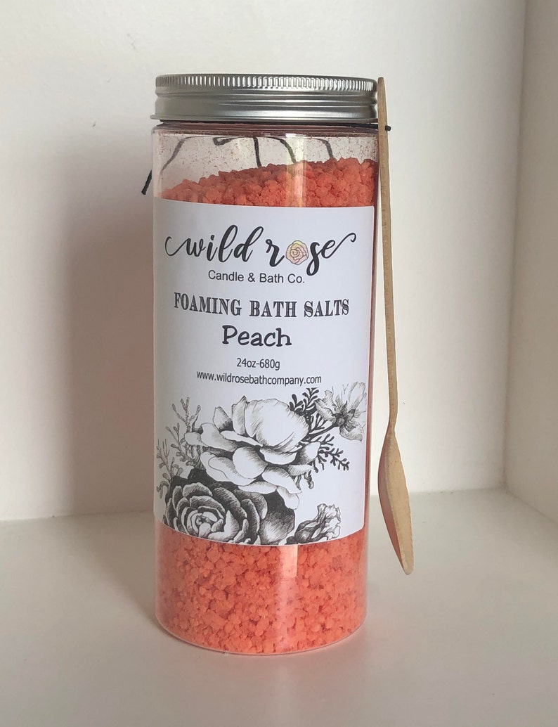 Large Peach 24oz Foaming Bath Salts Choose Scent Choose Etsy Canada