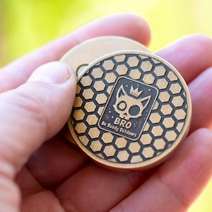 Moneta Fidget rotonda in ottone / Spinner EDC tattile serie BRO con custodia in pelle opzionale / Gadget magnetico antistress per l'uso quotidiano