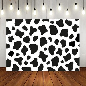 Cow Party Backdrop Black and White Cow Farm Happy Birthday Photography Background Birthday Baby Shower YouTube Wall Paper Custom Backdrop