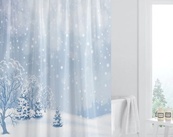 Yeele Winter Country Landscape Shower Curtain Polyester Christmas Eve Snowy Scenery Wooden House Warm Cooking Smoke Happy Animal Birds Snowflake Moon Bathtub Accessories with 12Hooks,66x72in Yeele Winter Country Landscape Shower Curtain Polyester Christmas Eve Snowy Scenery Wooden House Warm Cooking Smoke Happy Animal Birds Snowflake Moon Bathtub Accessories with 12Hooks,66x72in