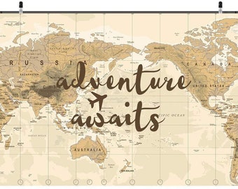 Retro World Map Backdrop Adventure Awaits Party Dessert Table Decoration Airplane Boy Baby Shower Birthday Party Banner Custom Backdrop