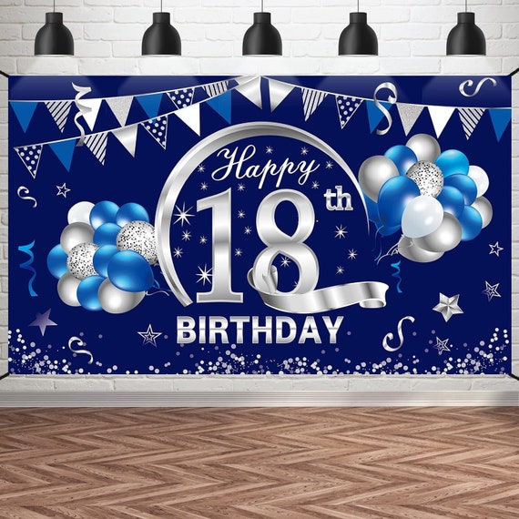 Cartel de fondo de feliz cumpleaños 18 para decoración de